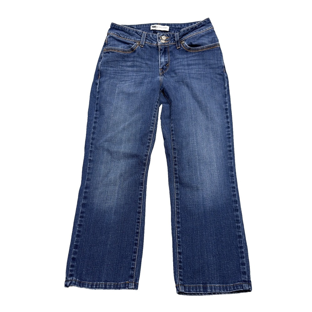 Levis Womens Jeans 529 Curvy Straight Size 8 (28x25 Fit) Low Rise Stretch Hemmed